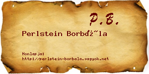 Perlstein Borbála névjegykártya